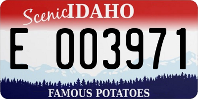 ID license plate E003971
