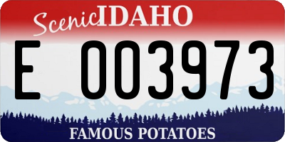 ID license plate E003973