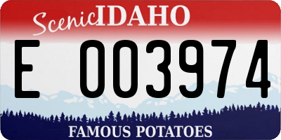 ID license plate E003974