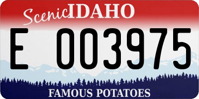 ID license plate E003975