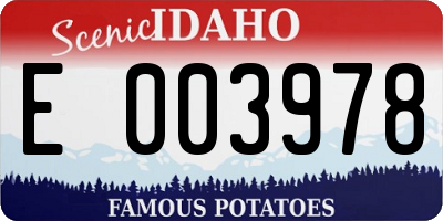 ID license plate E003978