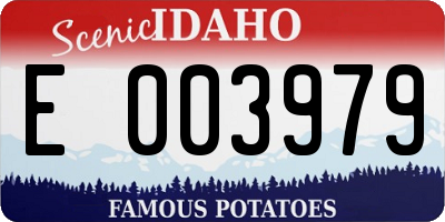 ID license plate E003979