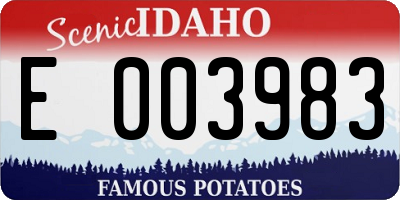 ID license plate E003983