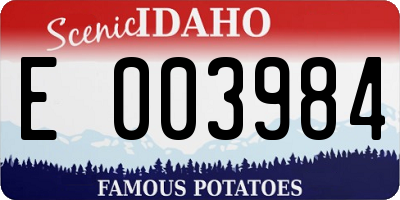 ID license plate E003984