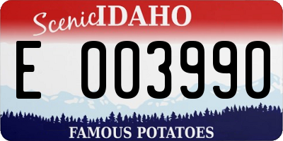 ID license plate E003990