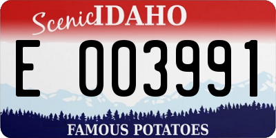 ID license plate E003991