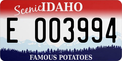 ID license plate E003994