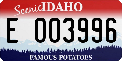 ID license plate E003996