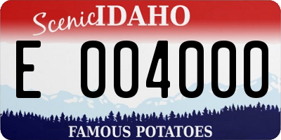 ID license plate E004000