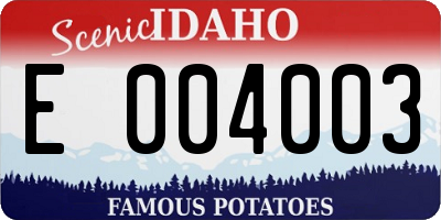 ID license plate E004003