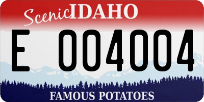 ID license plate E004004