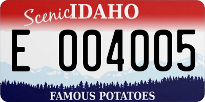 ID license plate E004005