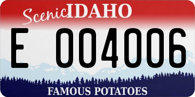 ID license plate E004006