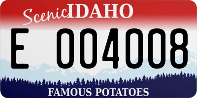 ID license plate E004008