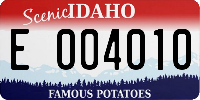 ID license plate E004010
