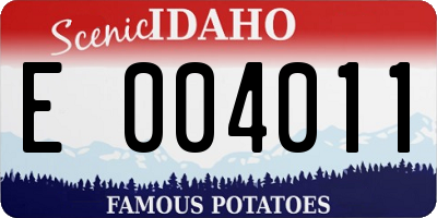 ID license plate E004011