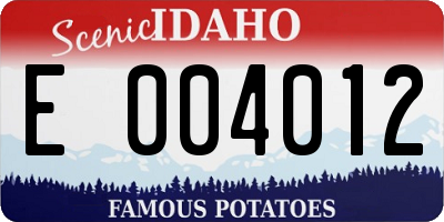 ID license plate E004012