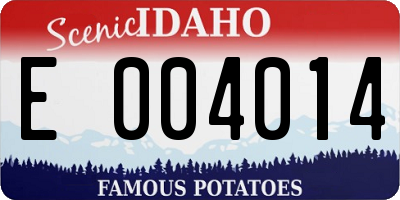 ID license plate E004014