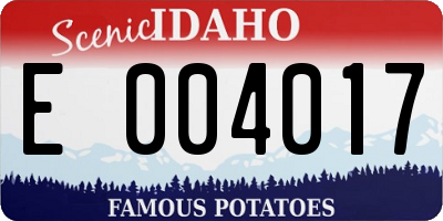 ID license plate E004017