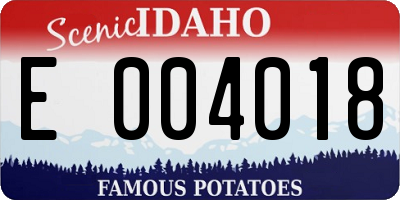 ID license plate E004018