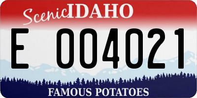 ID license plate E004021