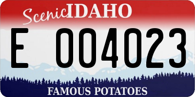 ID license plate E004023