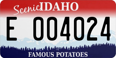 ID license plate E004024