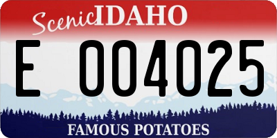 ID license plate E004025