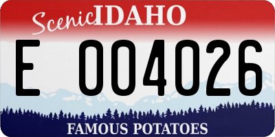 ID license plate E004026