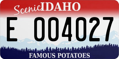 ID license plate E004027