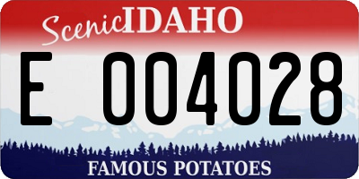 ID license plate E004028