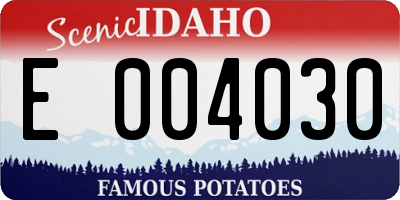 ID license plate E004030