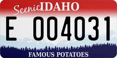 ID license plate E004031