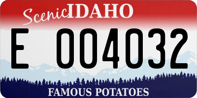 ID license plate E004032