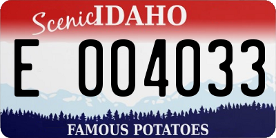 ID license plate E004033