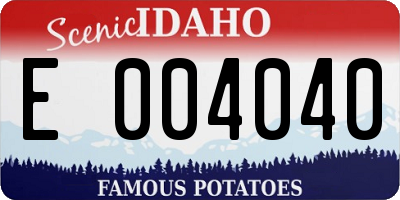 ID license plate E004040