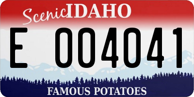 ID license plate E004041