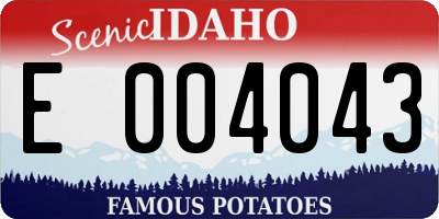 ID license plate E004043