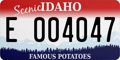 ID license plate E004047