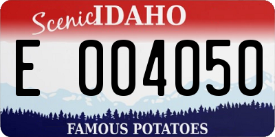 ID license plate E004050