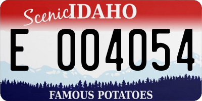 ID license plate E004054