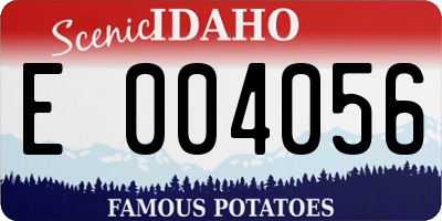 ID license plate E004056