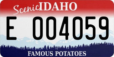 ID license plate E004059