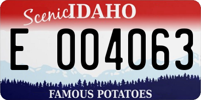 ID license plate E004063