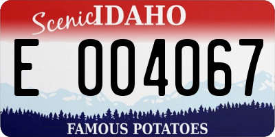 ID license plate E004067
