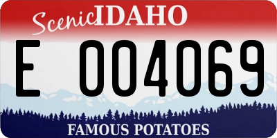 ID license plate E004069