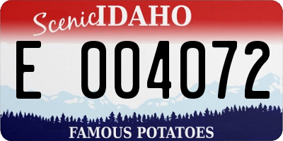 ID license plate E004072