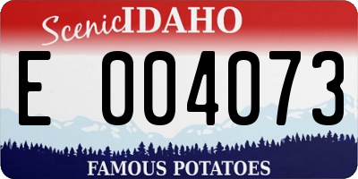 ID license plate E004073