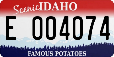 ID license plate E004074