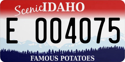 ID license plate E004075